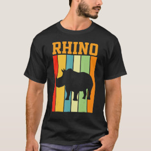 Camiseta Rhino Shadow Silhouette In Retro Colors