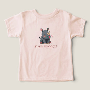 Camiseta rhino smooch! (carta vermelha) maiúscula de bebê
