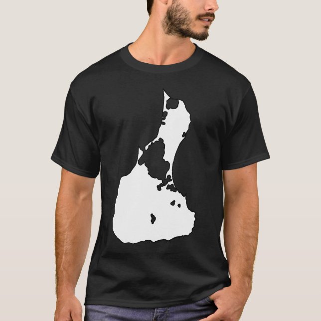 Camiseta Rhode de Contorno da Ilha de Blocos (Frente)