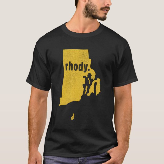 Camiseta Rhode Island Apelido Rhody Distress (Frente)