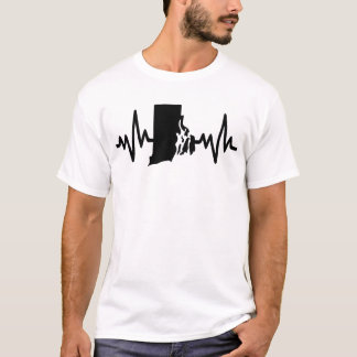 Camiseta Rhode island heartbeat design unisex