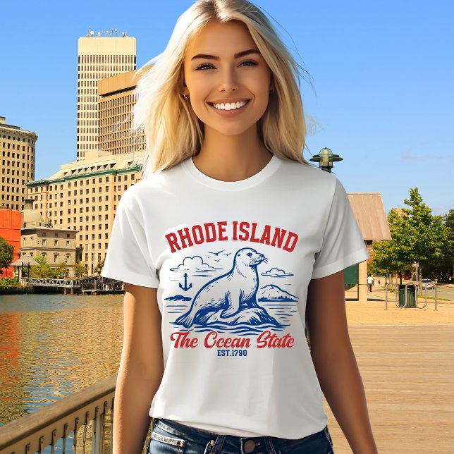 Camiseta Rhode Island Ocean State Seal Design (Criador carregado)