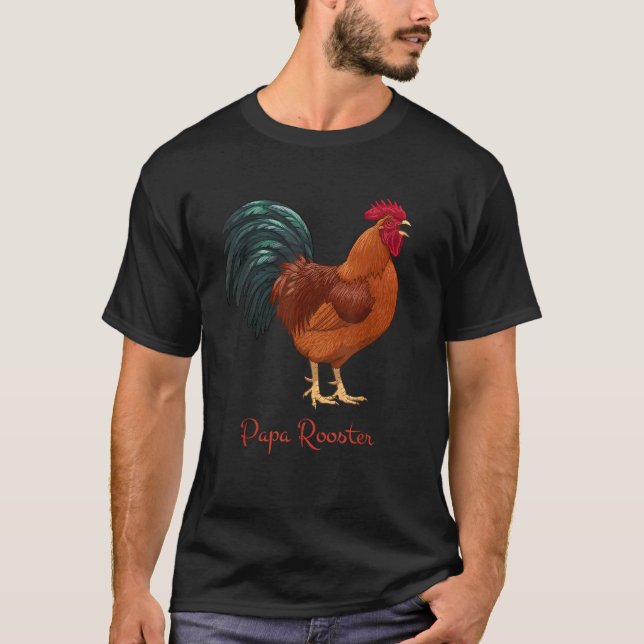 Camiseta Rhode Island Red Chicken Papa Rooster Alojantes (Frente)