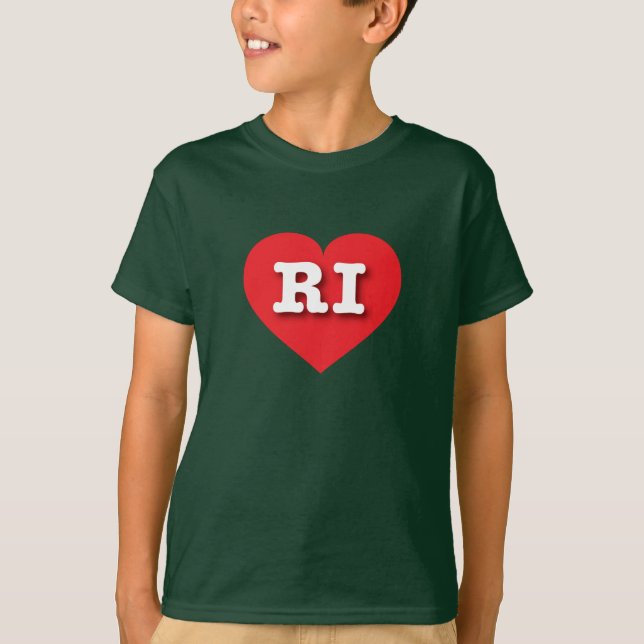 Camiseta Rhode Island Red Heart - Eu adoro RI (Frente)