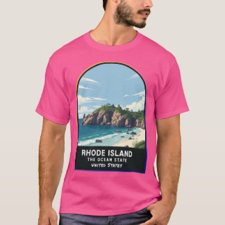 Camiseta Rhode Island (Ri) Estado Dos Estados Unidos Da Am