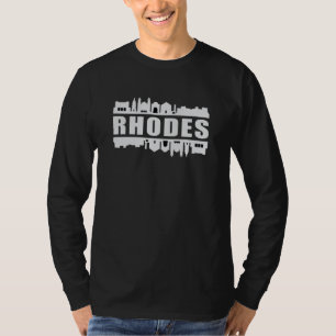 Camiseta Rhodes Grécia City Skyline Cityscape Engraçado P