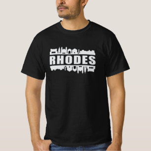 Camiseta Rhodes Grécia City Skyline Cityscape Engraçado P