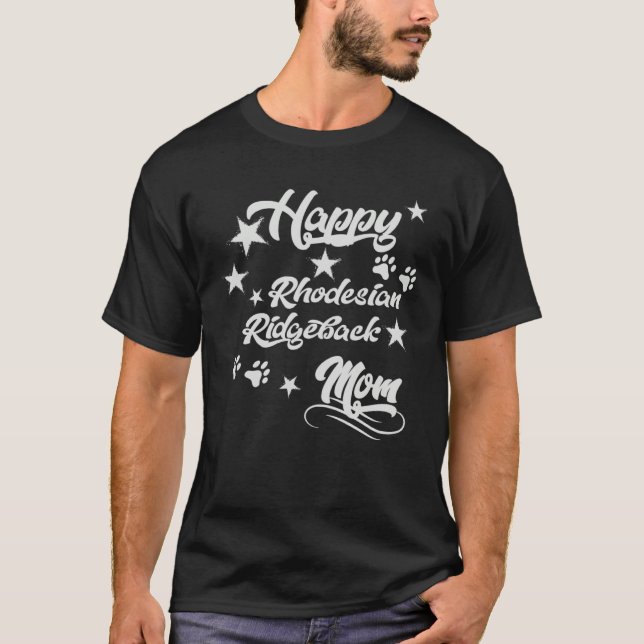 Camiseta Rhodesian Ridgeback Happy Mama Rhodesian Ridgeback (Frente)