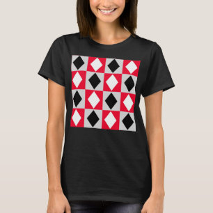 Camiseta Rhombus Diamond Geométrico Branco Vermelho Negro