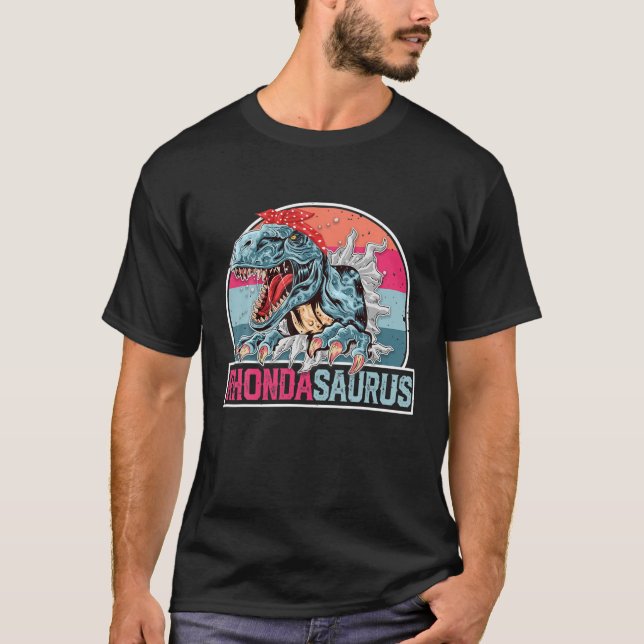 Camiseta Rhonda Saurus Funny Personalizado Dinossauro T Rex (Frente)