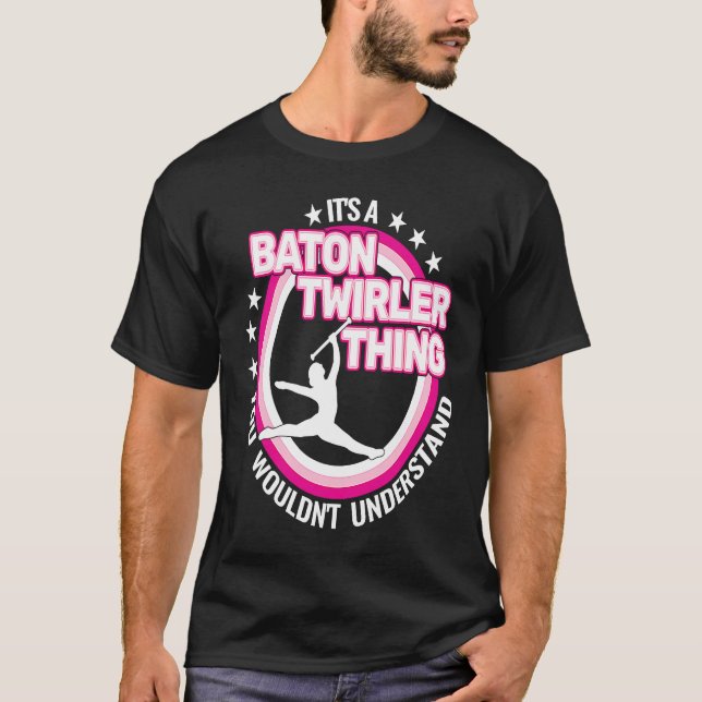 Camiseta rhythmic gymnastics  baton twirling retro for girl (Frente)