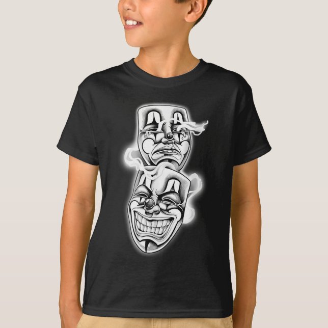 Camiseta Ria Agora Chore Mais Tarde Chicano Tattoo Flash (Frente)