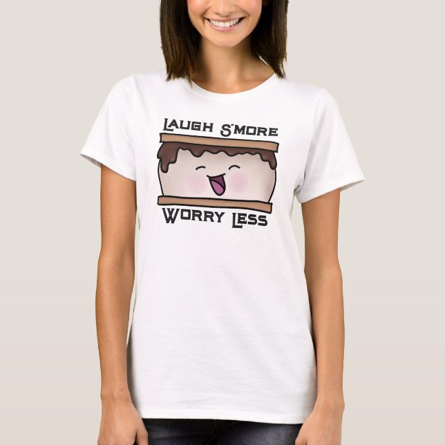 Camiseta Ria Mais Preocupada Menos Comida (Frente)