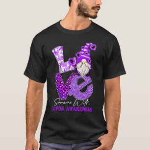 Camiseta Ribbon Gnomo Ama Alguém Com Conhecimento De Lupus