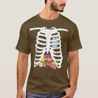 Camiseta RibCage Halloween Skeleton Costume Candy XRay Gif