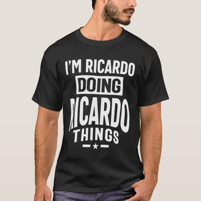 Camiseta Ricardo Personalizado Nome Aniversário Presente (Frente)
