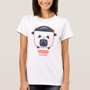 Camiseta Ricecoker fofo eu adoro fogão de arroz