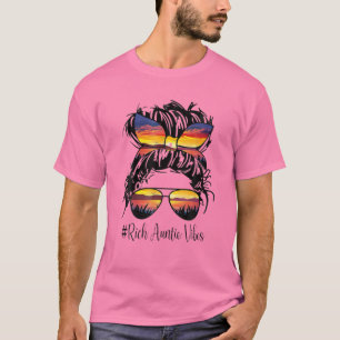 Camiseta Rich Tia Vibes Tia Mulheres Melhor Tia Mães Da