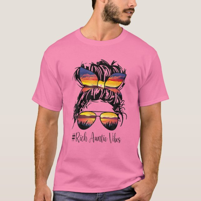 Camiseta Rich Tia Vibes Tia Mulheres Melhor Tia Mães Da (Frente)