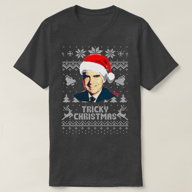 Camiseta Richard Nixon Tricky Christmas (Frente do Design)