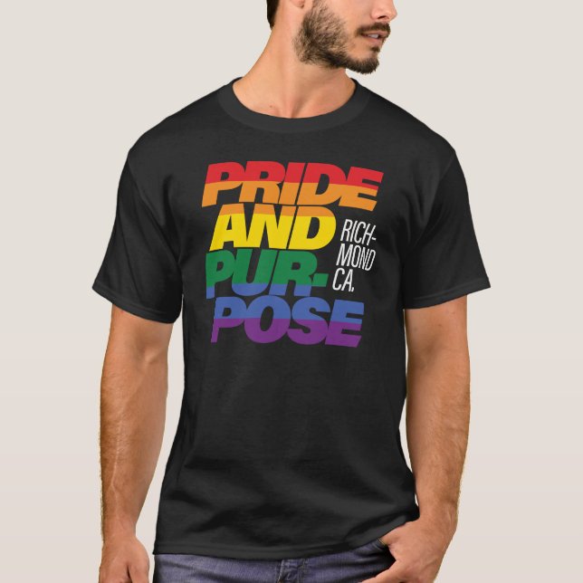 Camiseta Richmond Pride e Purpose Rainbow Pride Black Tee (Frente)