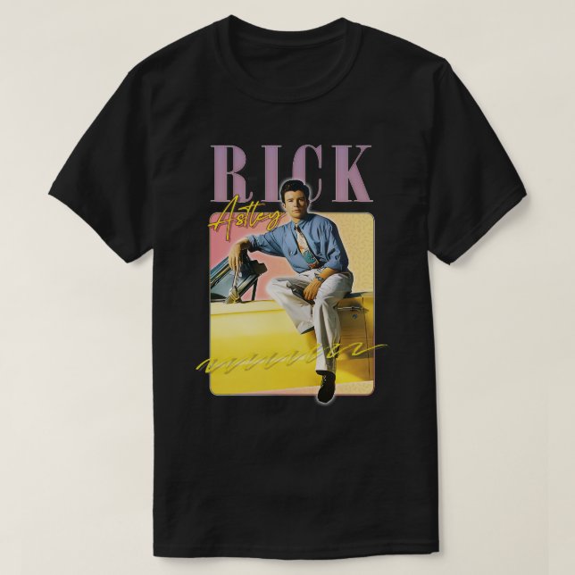 Camiseta Rick Astley 80s Vibin Aestético Design (Frente do Design)