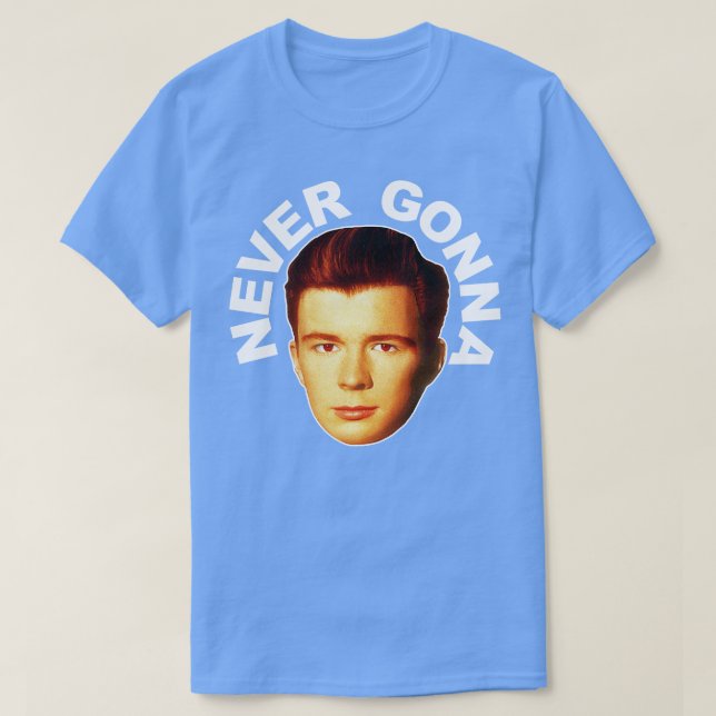 Camiseta Rick Astley Retro Nunca Vai Roll Tributo FanArt (Frente do Design)