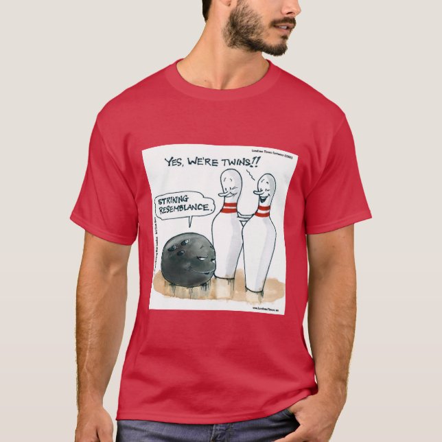 Camiseta Rick London Cartoons Boliches engraçadas (Frente)