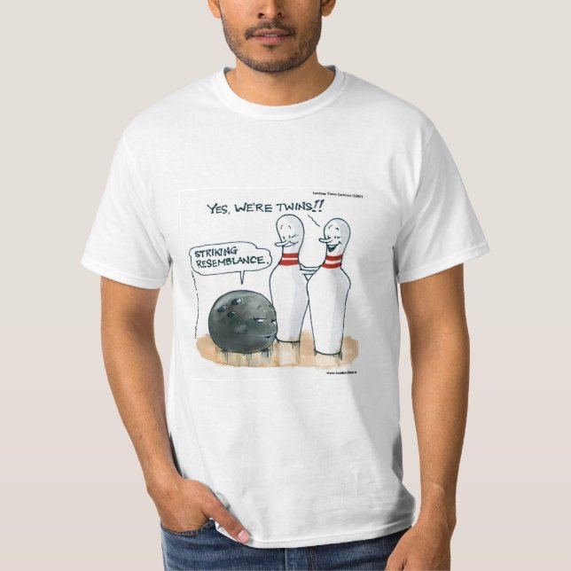 Camiseta Rick London Cartoons Piada de Boliche Comic  (Frente)