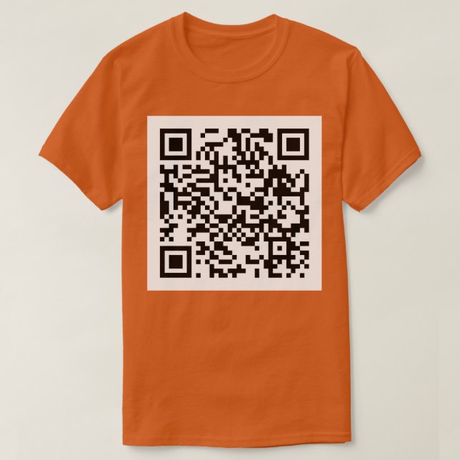 Camiseta Rick Roll Código QR Crianças com Folha Longa (Frente do Design)