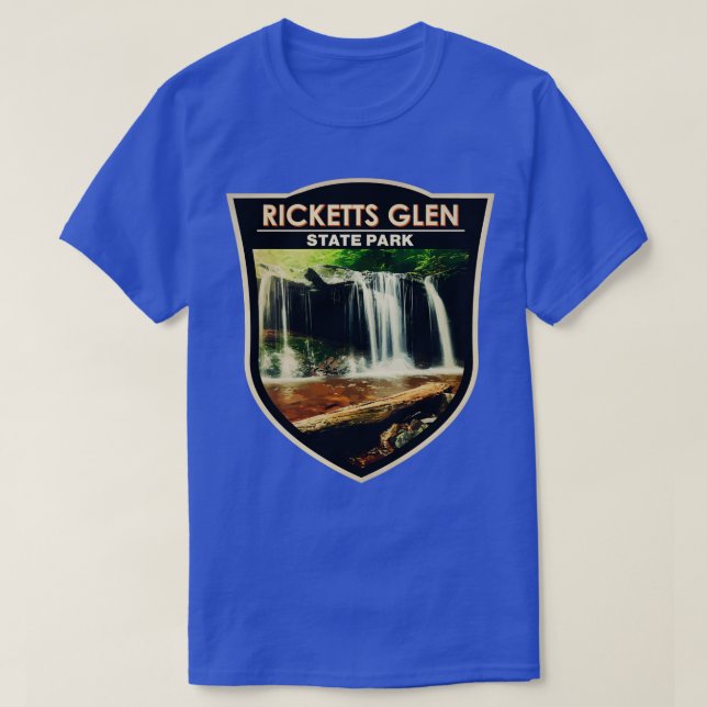 Camiseta Rickets Glen State Park Pensilvânia Watercolor B (Frente do Design)
