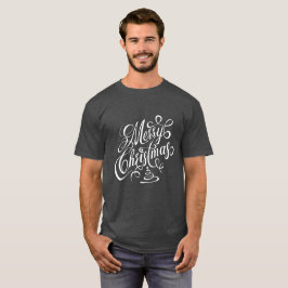 Camiseta Rico Branco Feliz de Natal Tipografia Cursiva