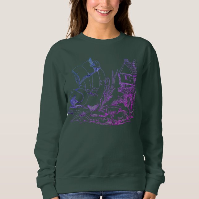 Camiseta Rico feminino: "Elf Manor" Crewneck (Frente)