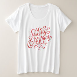 Camiseta Rico Vermelho Feliz Natal - Tipografia Cursiva