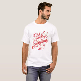 Camiseta Rico Vermelho Feliz Natal - Tipografia Cursiva