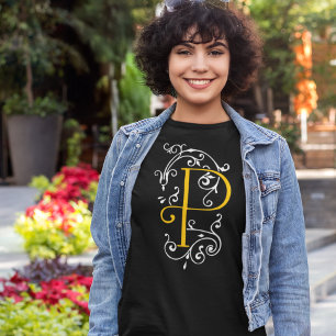 Camiseta Rico Victorian Flourish - Letra P Monograma
