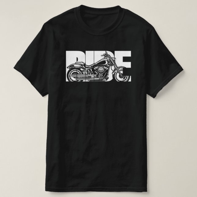 Camiseta Ride Bold - Presente do Biker de Motocicleta Retro (Frente do Design)