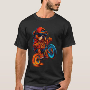 Camiseta "Ride or Bark – Cachorro Gangsta em Bicicleta de R