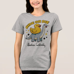 Camiseta Ride Or Die Besties, Dinossauro Pato Engr