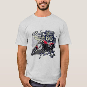Camiseta Ride Route 66, Vintage Motorcycle