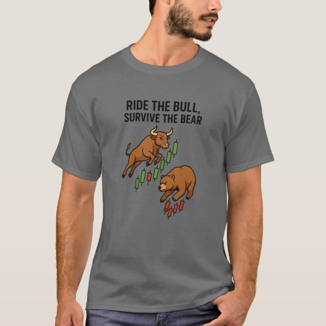 Camiseta Ride the Bull Survive the Bear Trader (Frente)