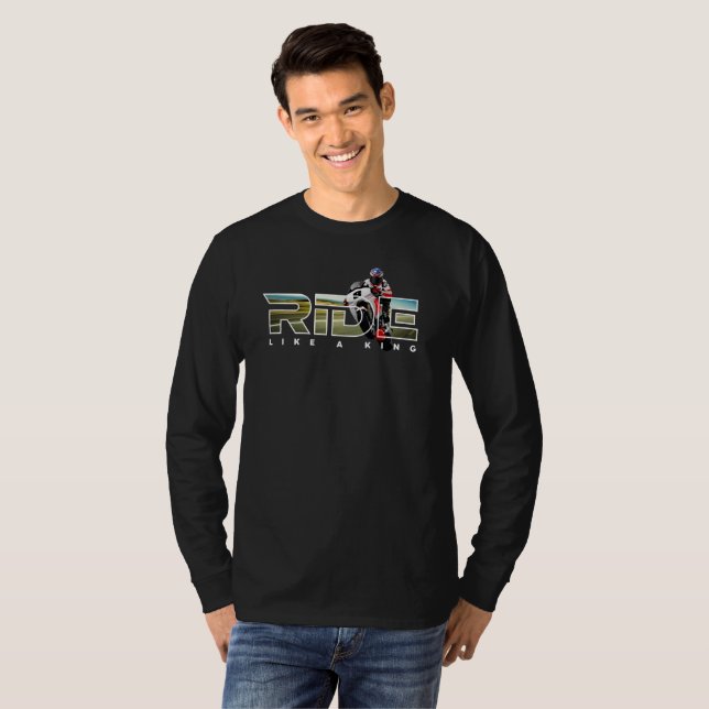 Camiseta Rider King | Homens com palha longa (Frente Completa)