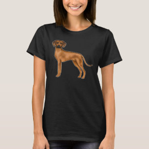 Camiseta Ridgeback Cão-Leão-Africano-Marrom-Curto-Justo
