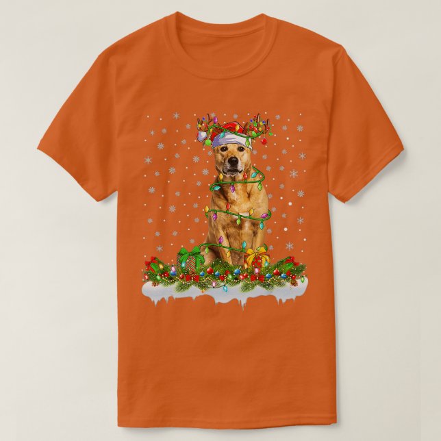 Camiseta Ridgeback Dog Santa Hat Reindeer Christm (Frente do Design)