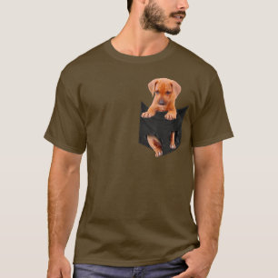 Camiseta Ridgeback Rhodesian Engraçado no bolso do Cachorro