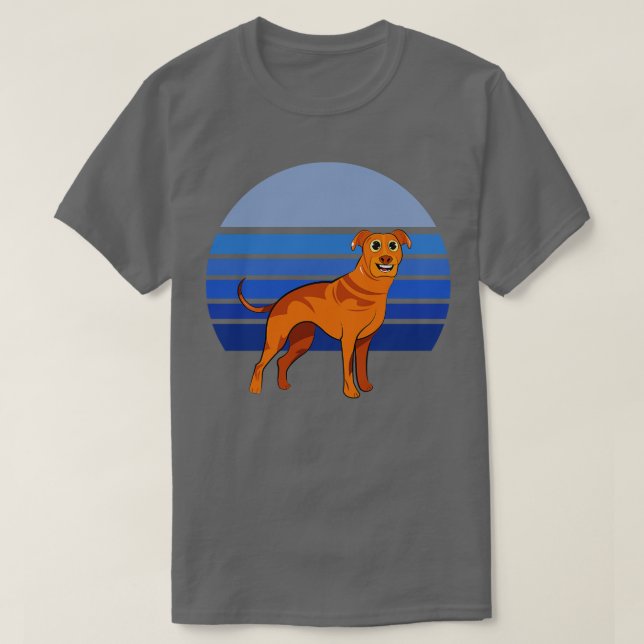 Camiseta Ridgeback Ridgeback Cão Retro Azul 1 (Frente do Design)