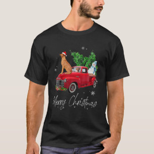 Camiseta Ridgeback Ridgeback Dog Andando Caminhão Vermelho