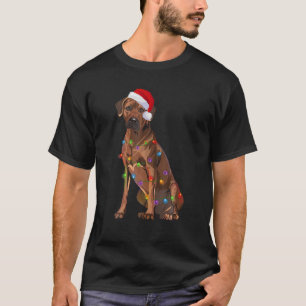 Camiseta Ridgeback Ridgeback Natal Luzes Xmas Cão Amor