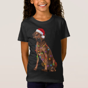 Camiseta Ridgeback Ridgeback Natal Luzes Xmas Cão Amor