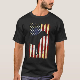 Camiseta Ridgeback, rodeia, silhueta, sinalizador americano